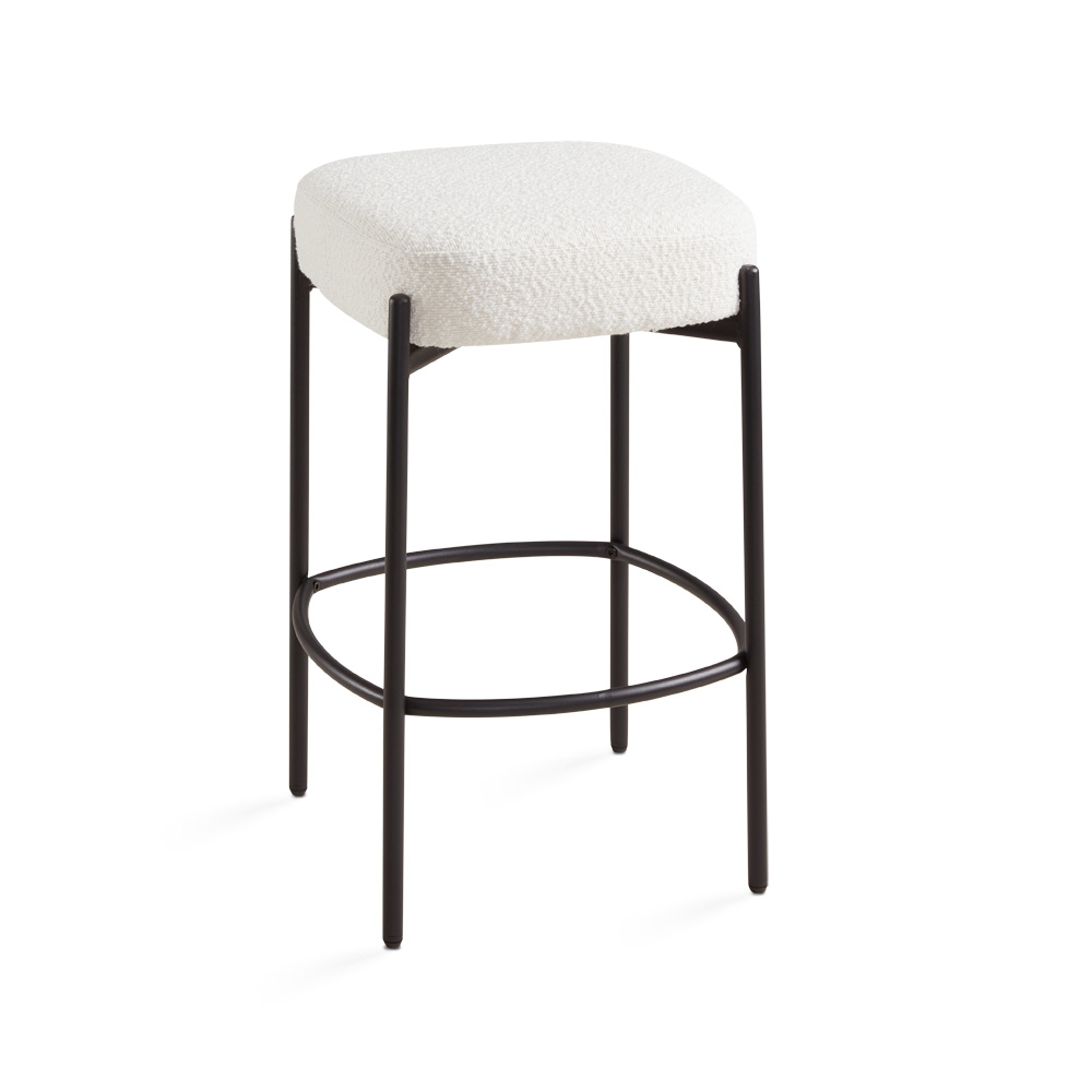Baylor Counter Stool: White Boucle